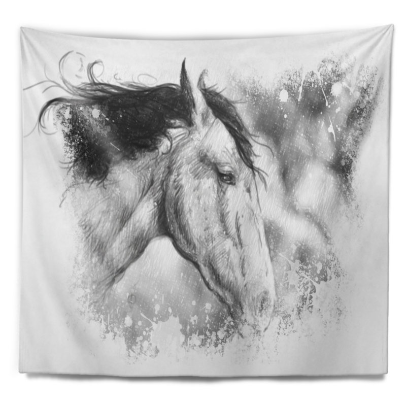 Tapisserie art du cheval animal, H 50 po x l 60 po