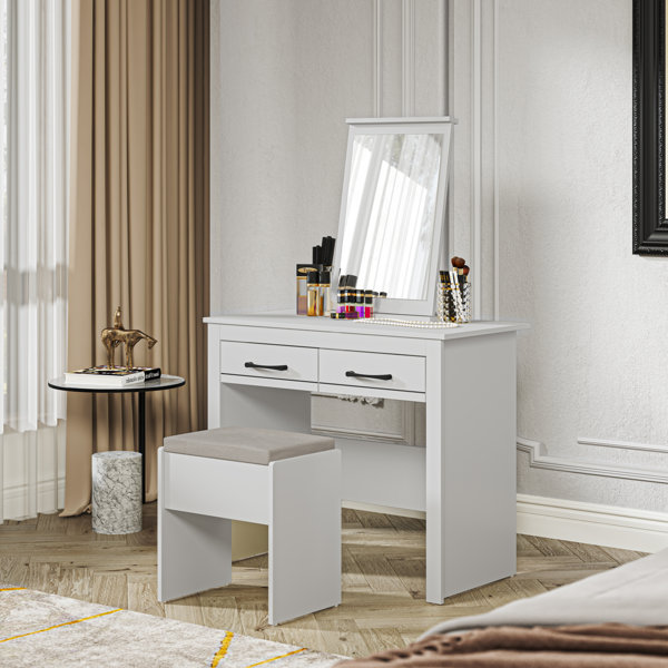 17 Stories Limestone Dressing Table with Mirror & Reviews | Wayfair.co.uk