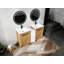 Meuble-lavabo autoportant avec lavabo en céramique et armoires de rangement-871455580-871455582