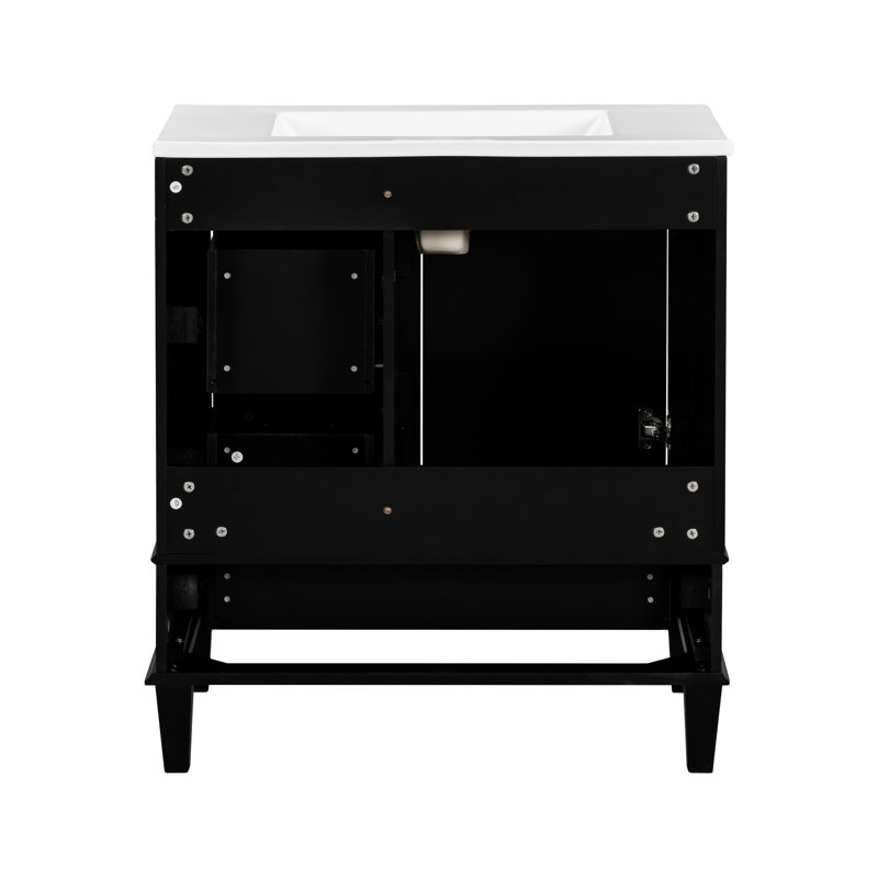 Meuble-lavabo 30 po en céramique avec tiroir, porte et meuble-lavabo