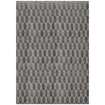 Hand-Knotted High-Quality Dark Gray Area Rug