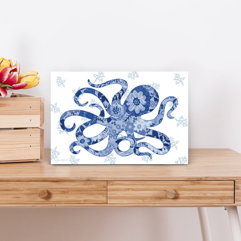 Floral Octopus by Annie LaPoint - Wrapped Canvas Print, 30.48cm H x 45.72cm W