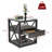 Set Of 2 Modern End Table With Drawer - Nightstand For Bedroom & Living Room,  MDF  & Tempered Glass Top, Industrial Style Side Table