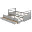 Lit simple avec lit gigogne et 3 tiroirs de rangement, lit plateforme avec tête et pied de lit-1765685051