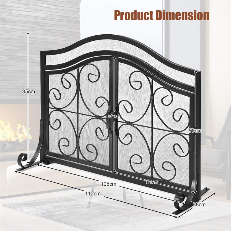 Rozine Metal Fireplace Screen