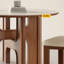 Table de salle à manger en fritté et chaise ronde en chêne-98194586