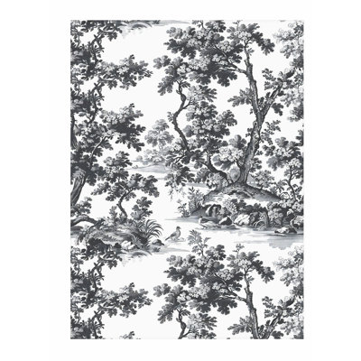 «Landscape and Nature Botanical Landscape Toile de Juoy», motif de campagne française non encadrée