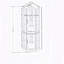 Armoire de coin en verre et chêne avec portes et tablettes trempées, rangement élégant