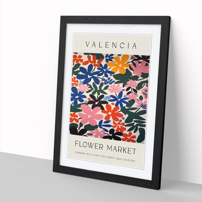 Valencia Flower Market Exhibition No. 7 - Single Picture Frame Print on Wood, 64cm H x 46cm W x 2cm D