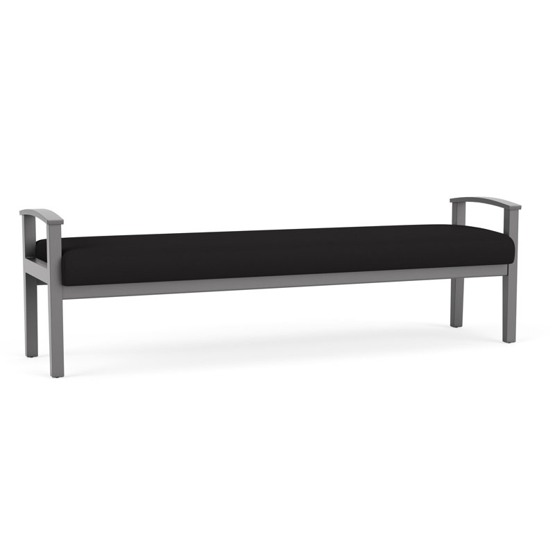 Banc en bois massif Amherst, Étain, Visite libre noire
