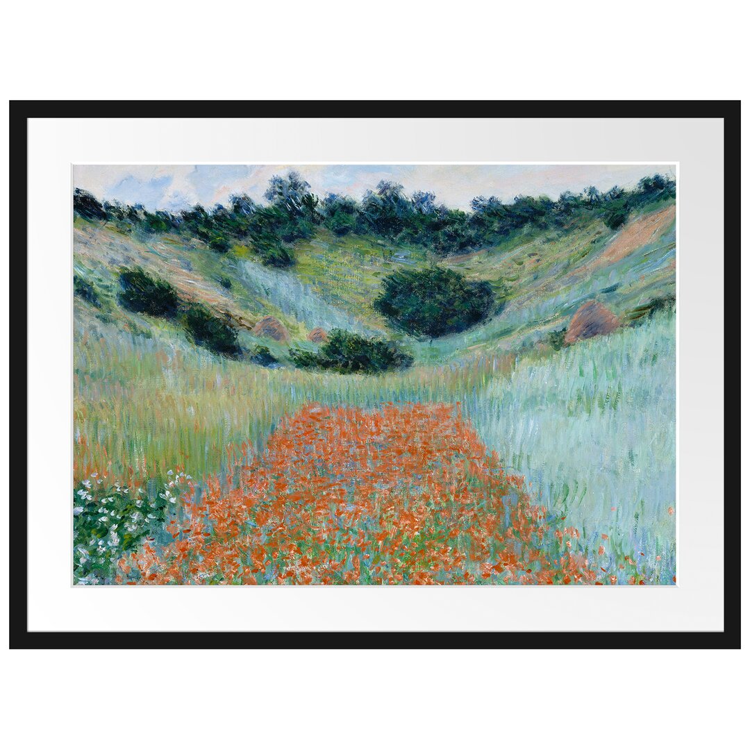 Gerahmter Kunstdruck Field of Poppies Near Giverny von Claude Monet