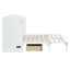 Lit escamotable double avec grands tiroirs, blanc-1424096198
