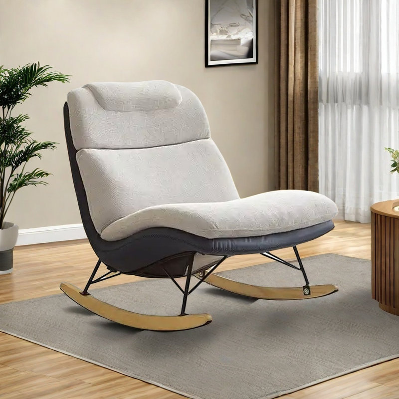 Chaise berçante élégante en bois massif