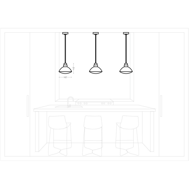 Luminaire suspendu 1 lumière Belton, Nickel brossé