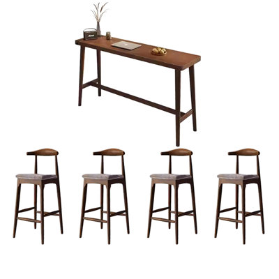 Tables et chaises de bar simples et modernes en bois massif