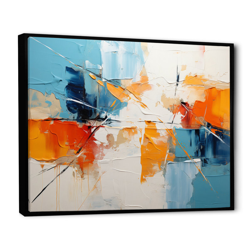 «Gennavieve Rhythmic Abstraction III», reproduction sur toile, H 30 po x l 40 po x P 1,5 po, Cadre flottant noir