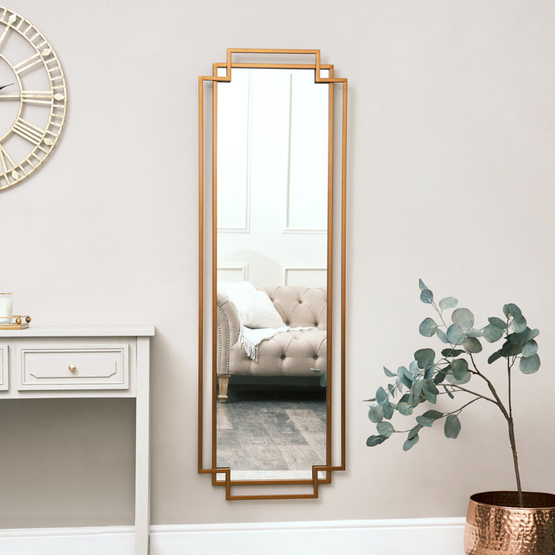 Alysea Metal Flat Wall Mirror, Copper