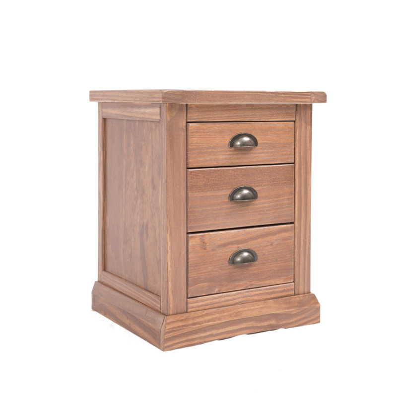 George 45 cm W Bedside Table, Brown