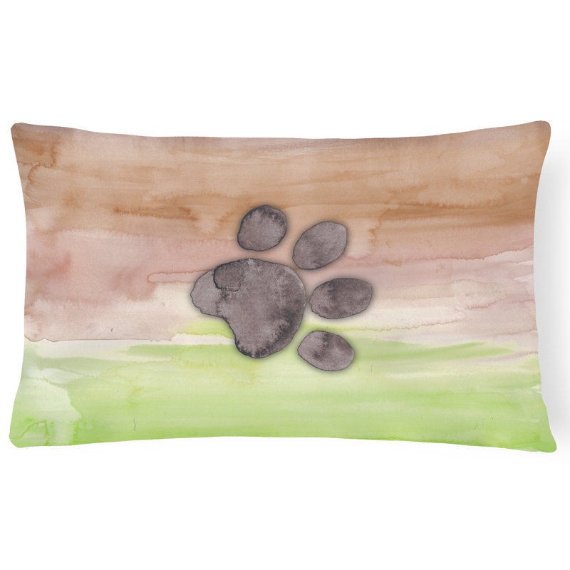 Coussin lombaire en aquarelle de patte pour chien