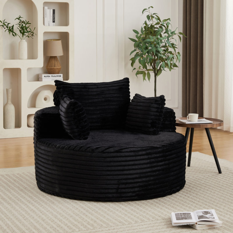 Canapé-lit simple en velours côtelé de 50 po L, sans assemblage requis, fauteuil-lit moderne moelleux pour le salon, la chambre à coucher, le salon et la salle de projection (pas une chaise pivotante)