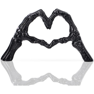 Black Hand Gesture Love Statue Resin Couple Decor
