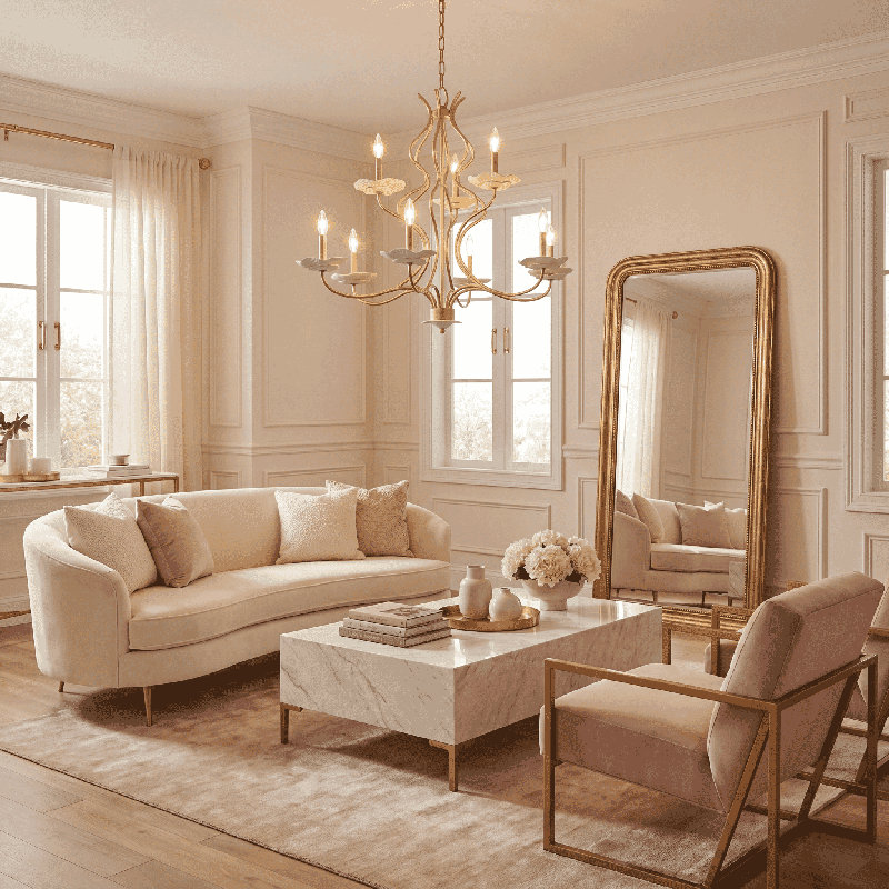 Lilly 9-Light Chandelier in Royal Gold by Breegan Jane