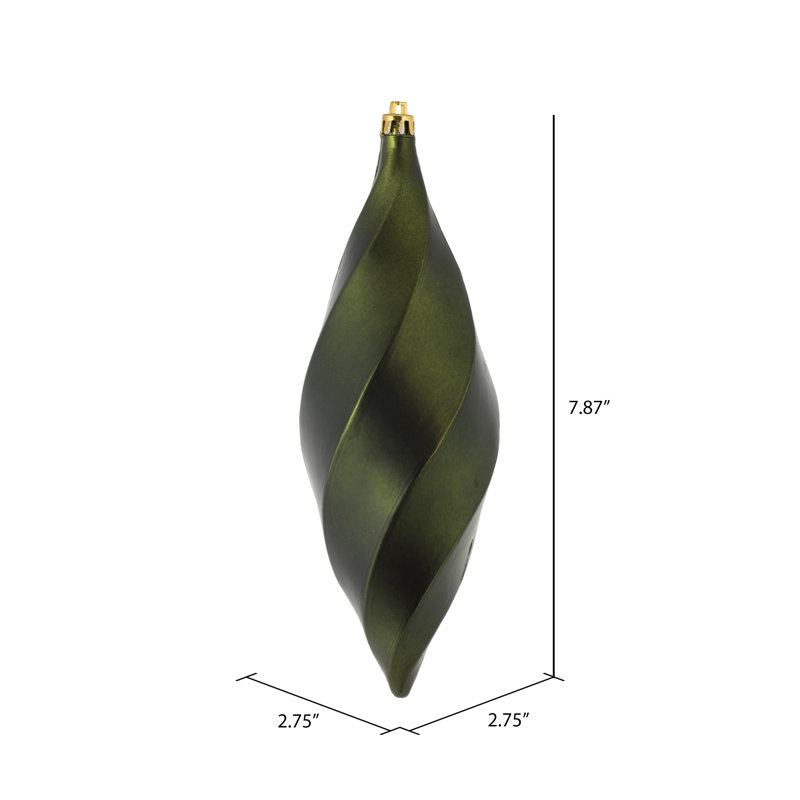 Solid Finial Ornament, Matte Moss Green