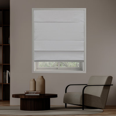 Coursey Cordless Blackout 100% Cotton Roman Shade with Cellular Shade Backing