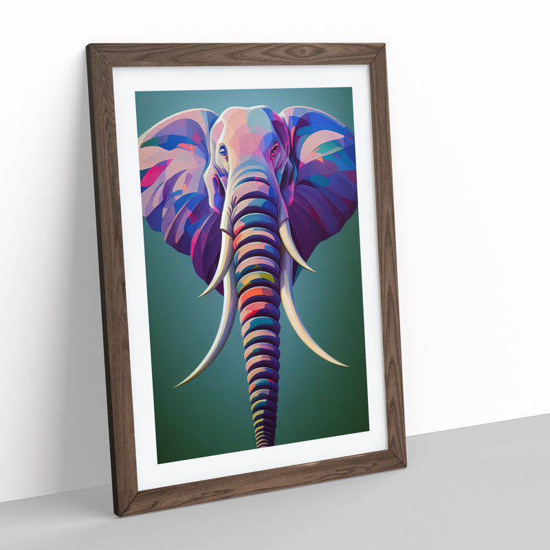 Splendid Elephant - Framed Print, 46cm H x 34cm W x 2cm D, Walnut Framed