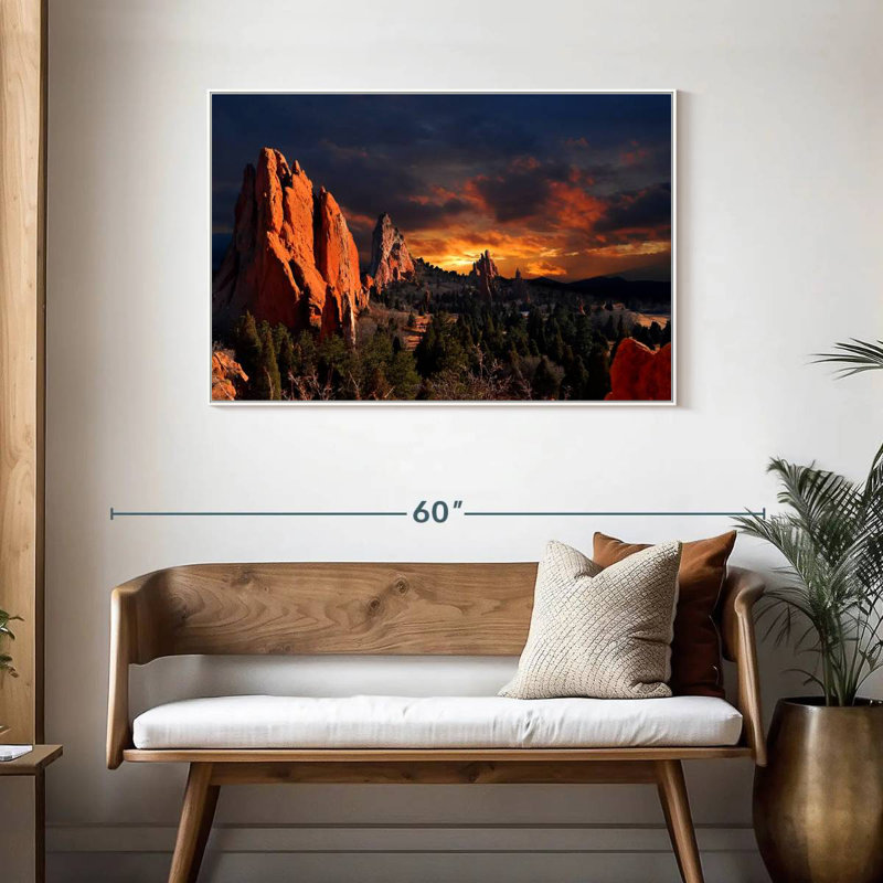 Jardin du crépuscule des dieux, Cadre flottant blanc, 43 po x 29 po