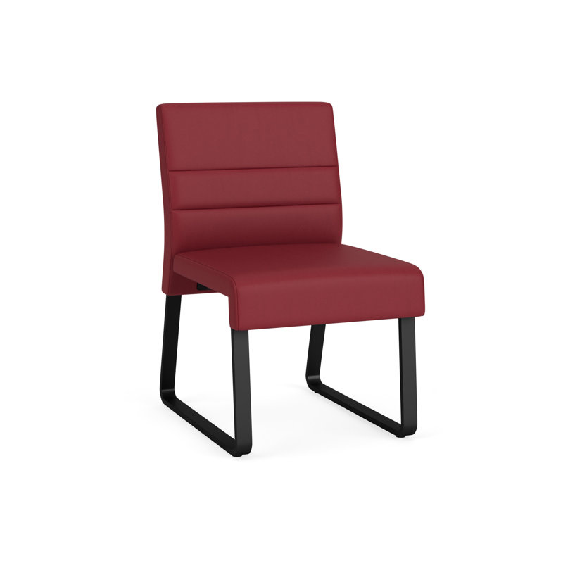 Chaise d'invité sans accoudoirs Waterfall, Noir, Vinyle Patriot Plus Bordeaux