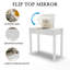 Bureau de coiffeuse multifonctionnel avec éclairage réglable à 3 niveaux avec miroir rabattable et rangement Table de maquillage profonde 15,75 po 2 tiroirs et 3 boîtes de rangement amovibles Bureau de bureau compact