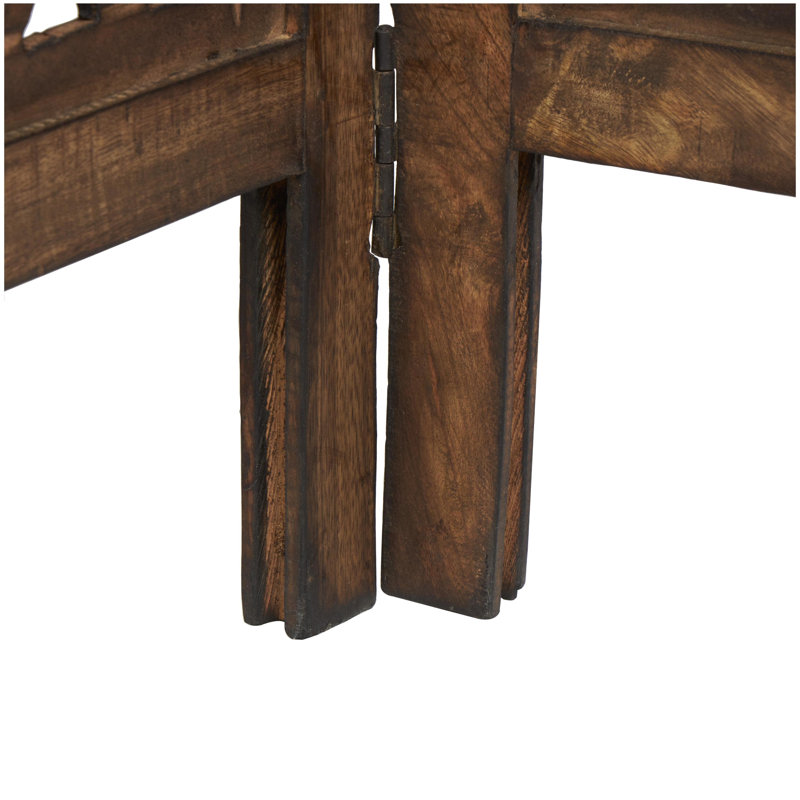 Brown Wood Handmade Hinged Foldable Partition
