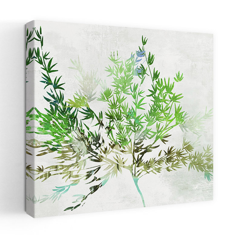 Branche d'olivier délicat organique abstrait, art de paysage naturel, H 36 po x l 36 po