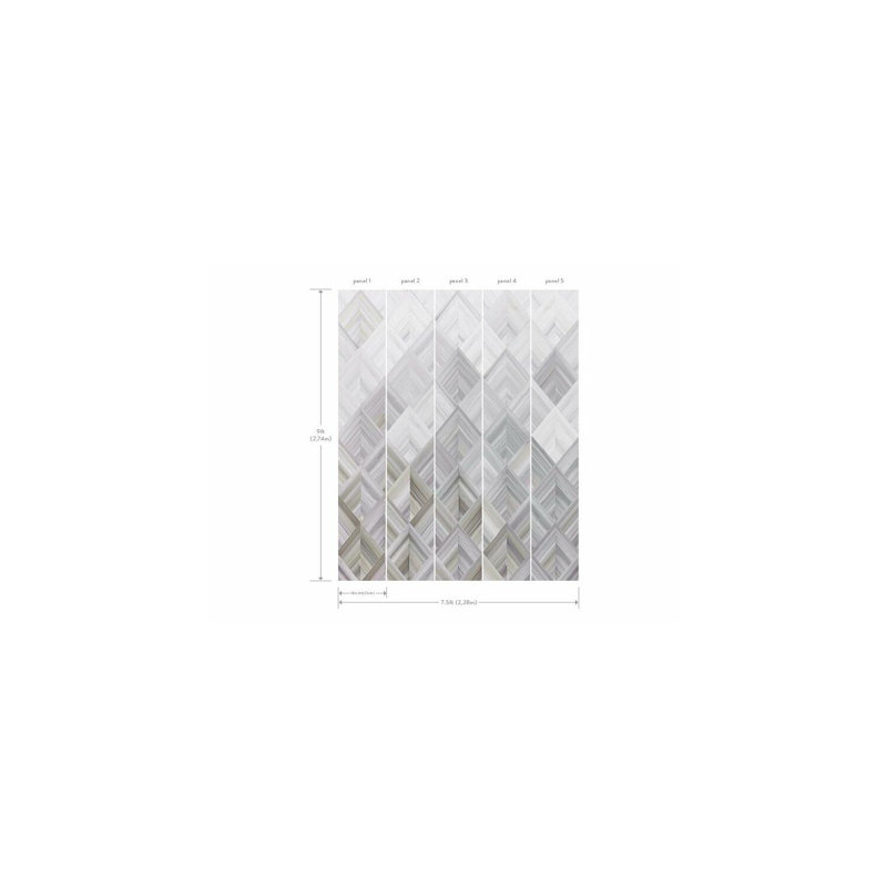 Panneau mural L 9 pi x l 90 po Diamond Parquet, Gris
