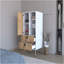 Commode haute 2 tiroirs blanche et macadamia
