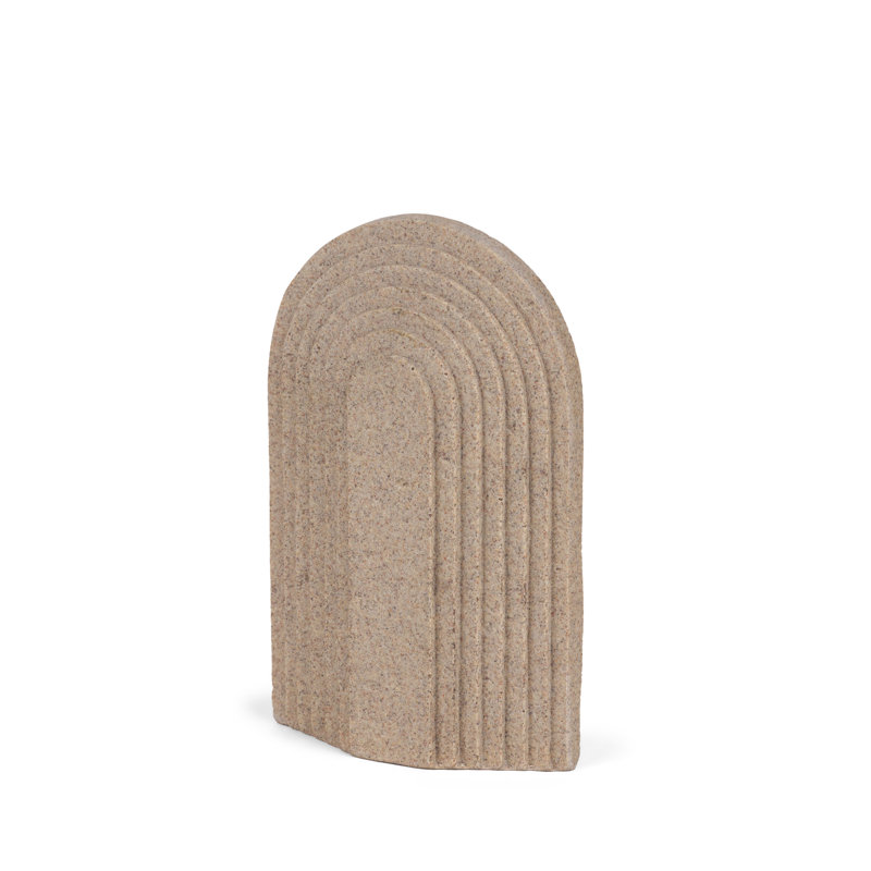 Objet décoratif en béton texturé en résine, Beige, H 8 po x l 2,12 po x P 5,12 po