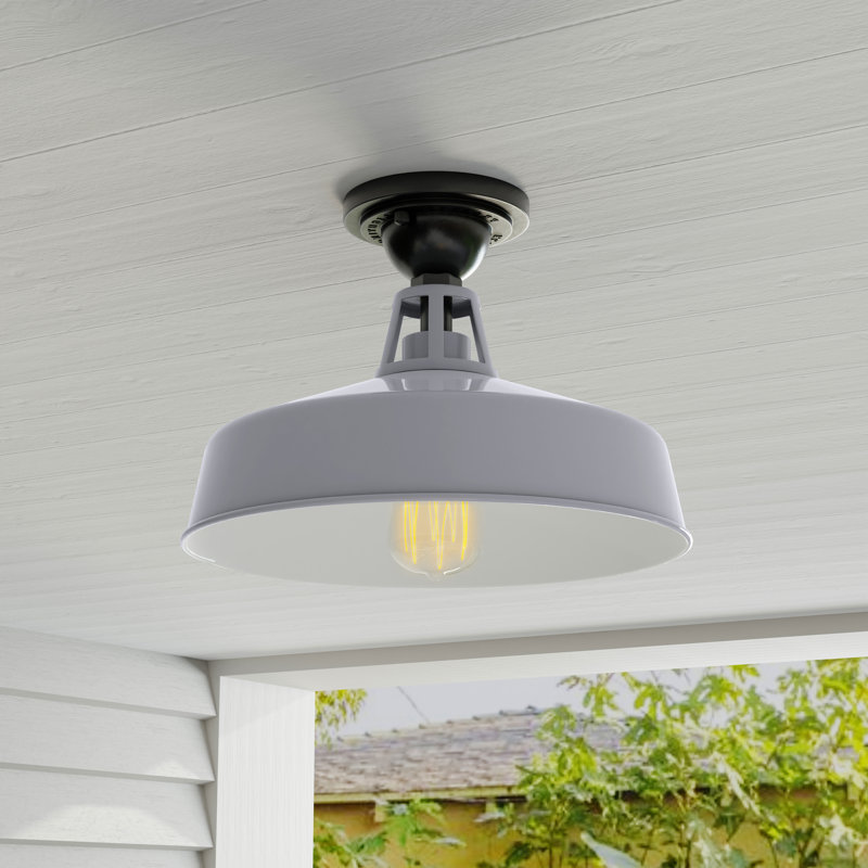 Plafonnier semi-encastré d'extérieur Petties, Gris métallisé