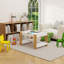 Table de jeu pour enfants 2 en 1 avec 7 compartiments de rangement, compatible avec le bloc de construction LEGO, mobilier de jeu d'apprentissage moderne pour activités - blanc