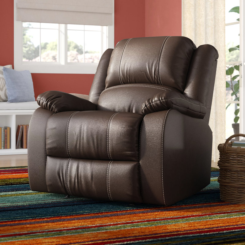Hagar Upholstered Motion Recliner, Brown, Manual