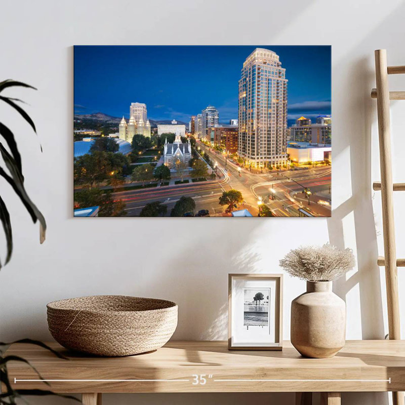 Paysage urbain de Salt Lake City, H 16 po x l 24 po