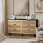 51.18"6-Drawers Rattan Storage Cabinet Rattan Drawer,For Bedroom,Living Room-1355839938