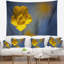 Tapisserie florale solitaire grande fleur jaune-28488323