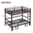 Full Over Full Size Pull-Out Metal Bunk Bed, Lower Bunk Can Be Pulled Out In Three Sections, Top Bunk Equipped With Safety Rails, Black.-795776044
