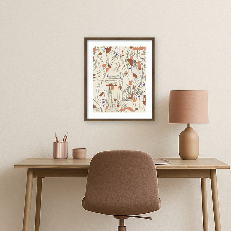 "Abstract Composition No. 2" par Nktn Wood, reproduction d'art encadrée, Lucie bronze clair, 25 x 21