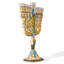 Ensemble de fêtes juives - candélabre de la menorah en émail peint à la main avec motif de fleurs entrelacées et cadeau de Hanoukka tournant de Dreidel peint à la main par Matashi