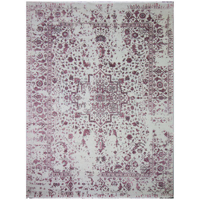 Oriental Area Rug in Silver