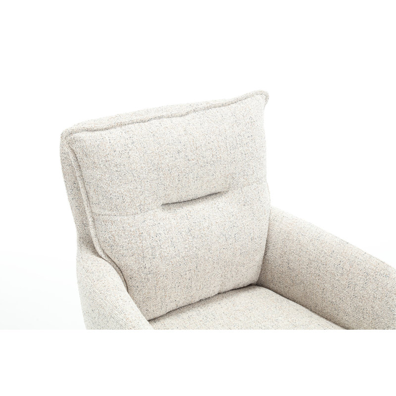 Stuhl 51cm H Polyester Upholstered Metal Parsons Chair, White