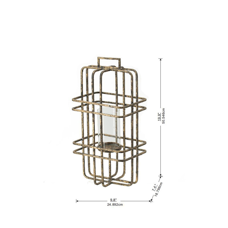 Iron Floor Hurricane, 19.9" H x 9.8" W x 7.4" D