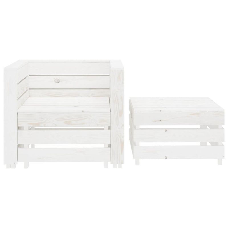 Olaf Pine Outdoor Lounge Chair, White